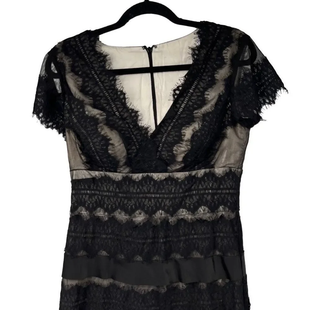 JS‎ Collections Black Lace V Neck Dress - Picture 2 of 11
